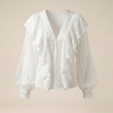 Florence Lace Ruffle Blouse
