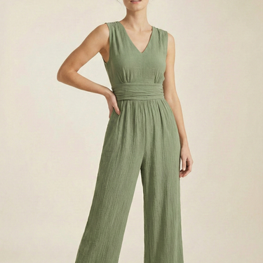 The Tuscany Crinkle-Cotton Jumpsuit